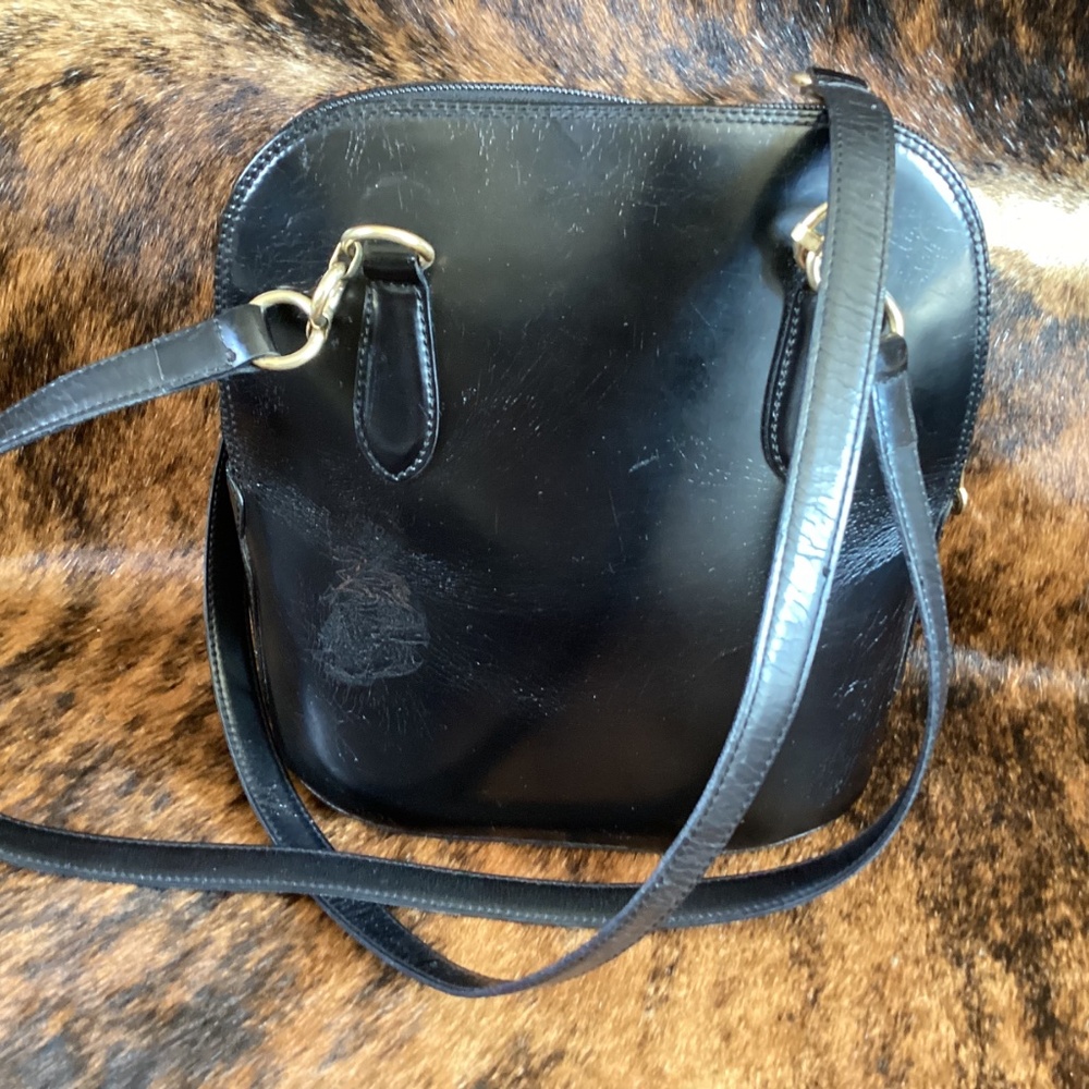 Vintage Cristian Genuine Leather Tooled Handbag Made In Italy - Picture 2 of 10